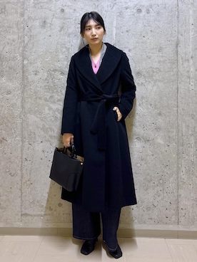 「アイテム（ノーカラージャケット）」を使った、SAORIさん（レディース・164cm）の秋コーディネート