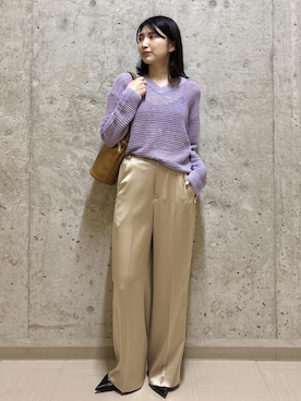 「ROPE'（ロペ）のアイテム（パンツ）」を使った、SAORIさん（レディース・164cm）の春コーディネート