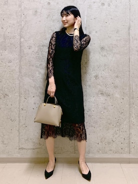 「お呼ばれ」｜「アイテム（アクセサリー）」を使った、SAORIさん（レディース・164cm）の秋コーディネート