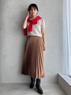 「アイテム（スカート）」を使った、SAORIさん（レディース・164cm・30代）の秋コーディネート