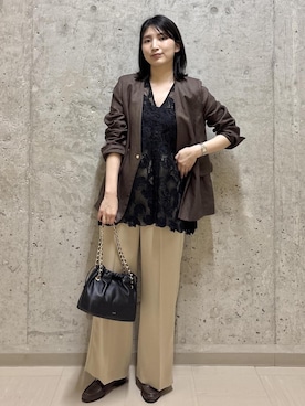 「ROPE'（ロペ）のアイテム（ジャケット/アウター）」を使った、SAORIさん（レディース・164cm）の春コーディネート