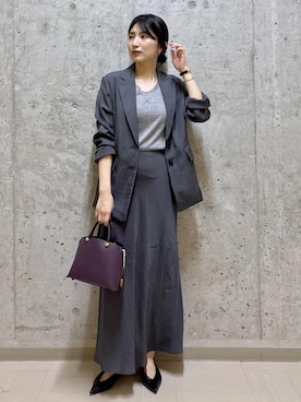 「アイテム（テーラードジャケット）」を使った、SAORIさん（レディース・164cm・30代）の秋コーディネート