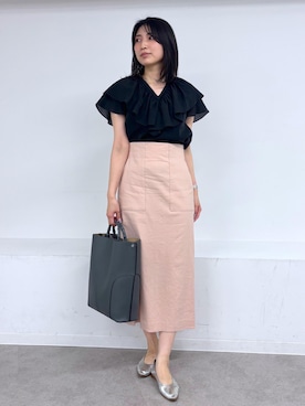 「ROPE'（ロペ）のアイテム」を使った、SAORIさん（レディース・164cm）の春コーディネート
