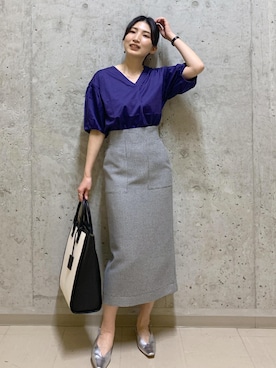 「Ｖネック」｜SAORIさん（レディース・164cm）の春コーディネート