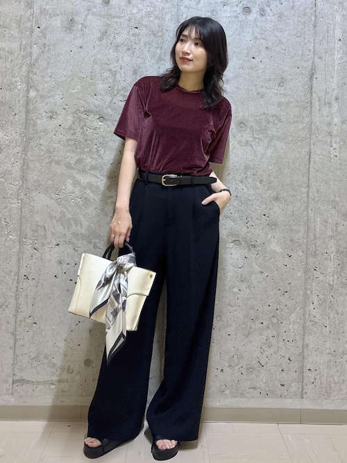 ROPE' / ロペ 【洗える】シアーベロアTシャツ 洗える】シアーベロアTシャツ（Tシャツ/カットソー）｜ROPE