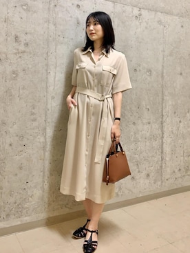 「雨の日」｜「アイテム（ワンピース/ドレス）」を使った、SAORIさん（レディース・164cm）の夏コーディネート