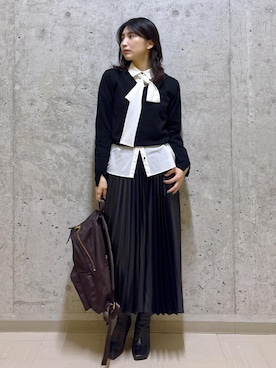 「ROPE'（ロペ）のアイテム（スカート）」を使った、SAORIさん（レディース・164cm）の秋コーディネート