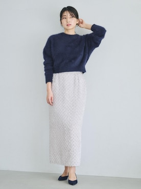 「アイテム（スカート、シルバー系）」を使った、SAORIさん（レディース・164cm）の秋コーディネート