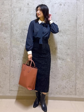 「ブルべ夏」｜SAORIさん（レディース・164cm）の秋コーディネート