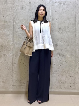 「ROPE'（ロペ）のアイテム」を使った、SAORIさん（レディース・164cm）の夏コーディネート