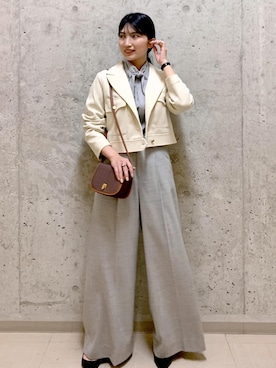 「ショート」｜「アイテム（ブルゾン）」を使った、SAORIさん（レディース・164cm）の秋コーディネート