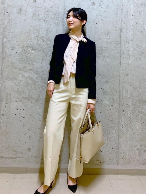 トリアセテートダブルクロス クルーネックジャケット【セレモニー/通勤