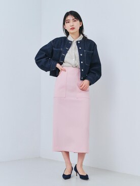 「アイテム（デニムジャケット）」を使った、SAORIさん（レディース・164cm・30代）の冬コーディネート