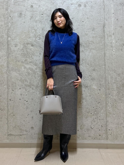 セール】BALLI (バリ)ラメ無地ポケット付きタイトスカート（スカート