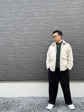 「SENSE OF PLACE by URBAN RESEARCH（センスオブプレイスバイアーバンリサーチ）のアイテム（ブルゾン）」を使った、蔡昕翔さん（メンズ・166cm）の冬コーディネート