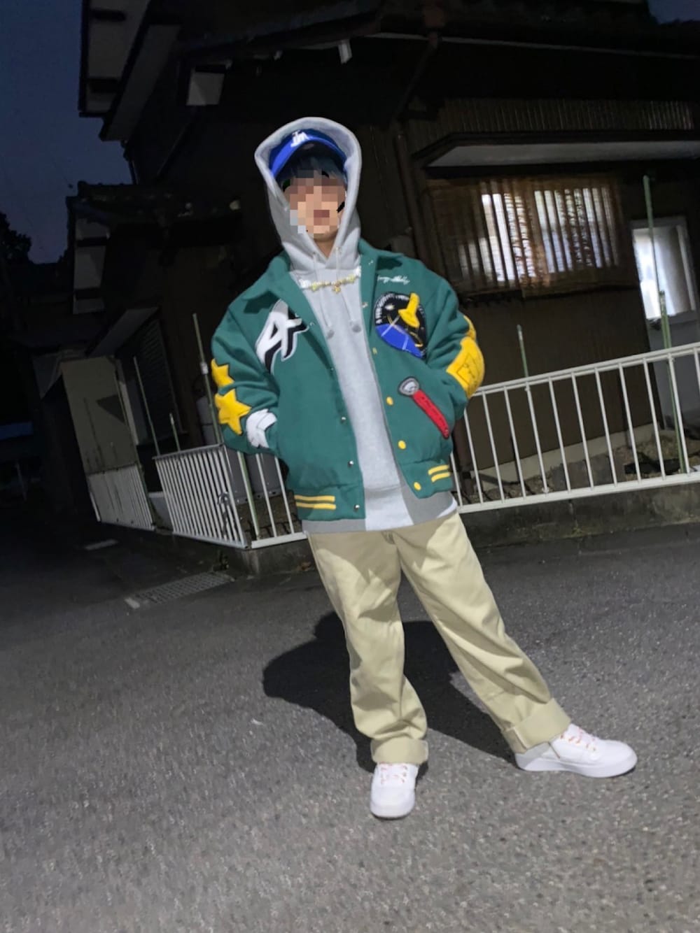 MASU スタジャン サイズ48 ダークグレー adidas アディダス 00's 国旗タグ ウールスタジャン グレー