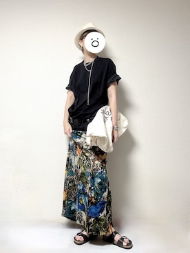 「GU（ジーユー）のアイテム（アクセサリー）」を使った、coukoさん（レディース・163cm）の夏コーディネート