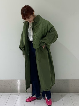 「ミニタリー」｜「アイテム（ジャケット/アウター）」を使った、matsui misakiさん（レディース・159cm）の冬コーディネート