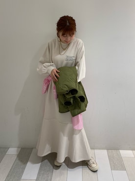 「マーメイド」｜「アイテム（ダウンジャケット/コート）」を使った、matsui misakiさん（レディース・159cm）の冬コーディネート