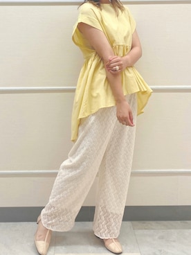 「黄色コーデ」｜𝚗𝚊𝚐𝚒𝚜𝚊さん（レディース・155cm）の夏コーディネート