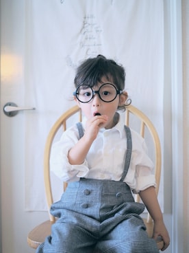 「西松屋（ニシマツヤ）のアイテム（オールインワン・サロペット）」を使った、leanailinnieさん（キッズ・90cm）の夏コーディネート