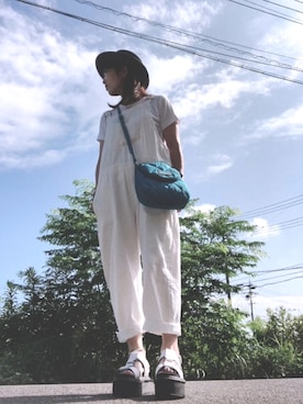 「TOGA PULLA（トーガ　プルラ）のアイテム（Tシャツ/カットソー、ホワイト系）」を使った、Cさん（レディース・152cm）の夏コーディネート