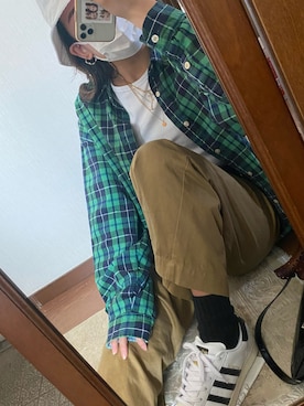 「H&M（エイチ・アンド・エム）のアイテム（ネックレス、ゴールド系）」を使った、夢香さん（レディース・160cm）の春コーディネート