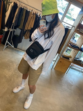 「ROXY（ロキシー）のアイテム（パーカー）」を使った、夢香さん（レディース・160cm）の夏コーディネート