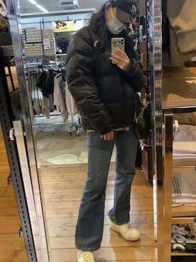 「northface」｜「アイテム（ダウンジャケット/コート）」を使った、夢香さん（レディース・160cm）の夏コーディネート