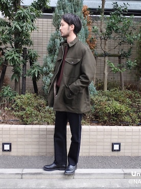 「PHIGVEL（フィグベル）のアイテム」を使った、NABEさん（メンズ・182cm）の春コーディネート