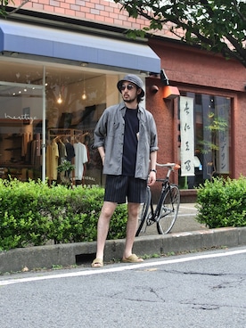 「PHIGVEL（フィグベル）のアイテム」を使った、NABEさん（メンズ・182cm）の春コーディネート