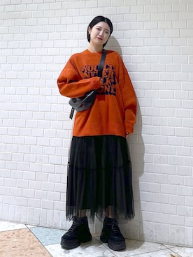 「JEANASIS（ジーナシス）のランダムアウトソールスニーカー/968688（スニーカー）」を使った、Natsukii/나츠키さん（レディース・164cm）の冬コーディネート