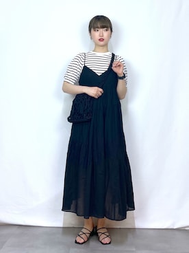 「韓国好きな人と繋がりたい」｜「アイテム（ワンピース/ドレス）」を使った、Natsukii/나츠키さん（レディース・164cm）の春コーディネート