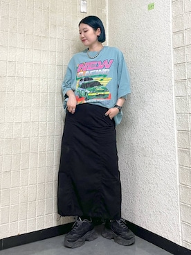 「JEANASIS（ジーナシス）のランダムアウトソールスニーカー/968688（スニーカー）」を使った、Natsukii/나츠키さん（レディース・164cm）の春コーディネート