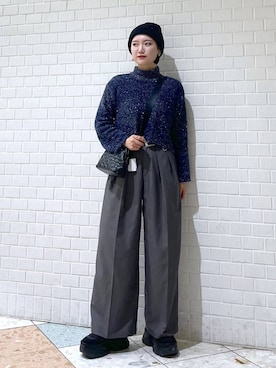 「JEANASIS（ジーナシス）のランダムアウトソールスニーカー/968688（スニーカー）」を使った、Natsukii/나츠키さん（レディース・164cm）の冬コーディネート