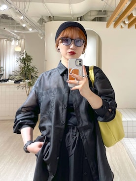 「PAGEBOY（ページボーイ）のレースアップソックスブーツ（ブーツ、ブラック系）」を使った、Natsukii/나츠키さん（レディース・164cm）の春コーディネート