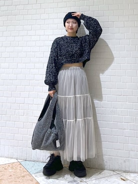 「JEANASIS（ジーナシス）のランダムアウトソールスニーカー/968688（スニーカー）」を使った、Natsukii/나츠키さん（レディース・164cm）の冬コーディネート