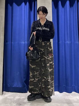 「LOWRYS FARM（ローリーズファーム）のパールタレンネックレス　249411（ネックレス）」を使った、Natsukii/나츠키さん（レディース・164cm・20代）の秋コーディネート