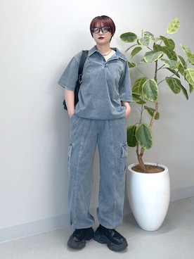 「PAGEBOY（ページボーイ）のレースアップソックスブーツ（ブーツ、ブラック系）」を使った、Natsukii/나츠키さん（レディース・164cm）の夏コーディネート