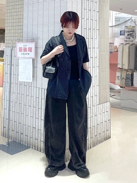 「PAGEBOY（ページボーイ）のレースアップソックスブーツ（ブーツ、ブラック系）」を使った、Natsukii/나츠키さん（レディース・164cm）の夏コーディネート