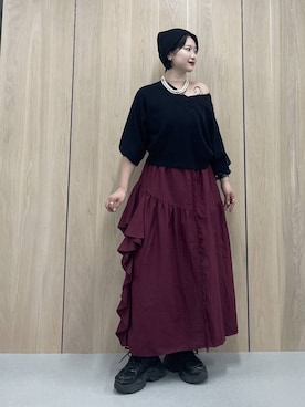 「PAGEBOY（ページボーイ）の【選べる着丈/前後2WAY/マシンウォッシャブル】マルチWAYネックプルオーバー/ニット（ニット/セーター）」を使った、Natsukii/나츠키さん（レディース・164cm）の秋コーディネート