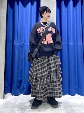 「おでかけ」｜「アイテム（帽子）」を使った、Natsukii/나츠키さん（レディース・164cm）の冬コーディネート