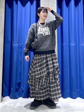 「LOWRYS FARM（ローリーズファーム）のパールタレンネックレス　249411（ネックレス）」を使った、Natsukii/나츠키さん（レディース・164cm）の秋コーディネート