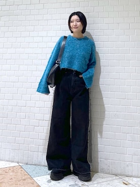 「JEANASIS（ジーナシス）のランダムアウトソールスニーカー/968688（スニーカー）」を使った、Natsukii/나츠키さん（レディース・164cm）の冬コーディネート