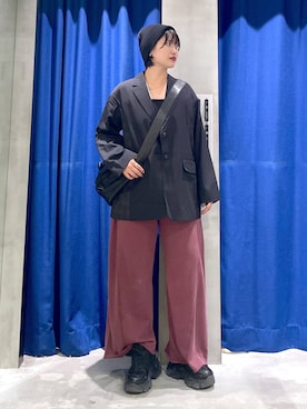 「PAGEBOY（ページボーイ）のサイドタックルーズウラケパンツ/イージーパンツ【4color・2size】（スウェットパンツ）」を使った、Natsukii/나츠키さん（レディース・164cm・20代）の秋コーディネート