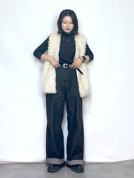 「厚底」｜「アイテム（その他アウター）」を使った、Natsukii/나츠키さん（レディース・164cm）の秋コーディネート