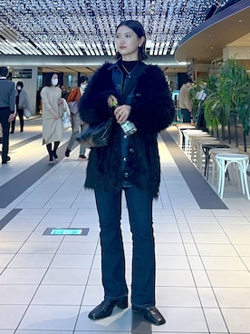 「PAGEBOY（ページボーイ）のモンスターフェザーカーディガン（カーディガン/ボレロ）」を使った、Natsukii/나츠키さん（レディース・164cm）の秋コーディネート