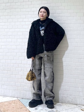 「JEANASIS（ジーナシス）のランダムアウトソールスニーカー/968688（スニーカー）」を使った、Natsukii/나츠키さん（レディース・164cm）の冬コーディネート