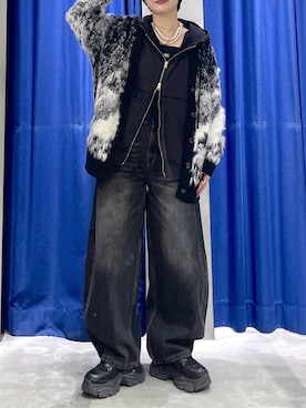 「LOWRYS FARM（ローリーズファーム）のパールタレンネックレス　249411（ネックレス）」を使った、Natsukii/나츠키さん（レディース・164cm）の冬コーディネート