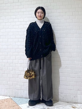 「JEANASIS（ジーナシス）のランダムアウトソールスニーカー/968688（スニーカー）」を使った、Natsukii/나츠키さん（レディース・164cm）の冬コーディネート